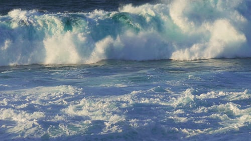 Waves Atlantic Ocean Breaking onto Rocks