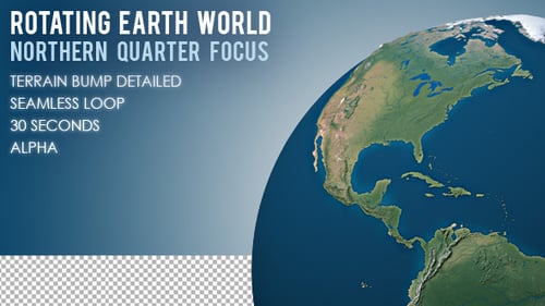Monde terrestre en rotation - Focus sur le quartier nord