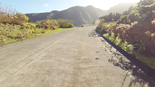 Fast Driving onto Curved Mountain Road