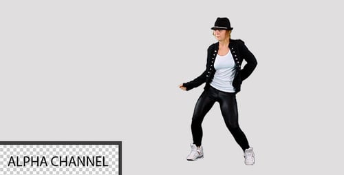 Mädchen tanzt auf transparentem Hintergrund 3