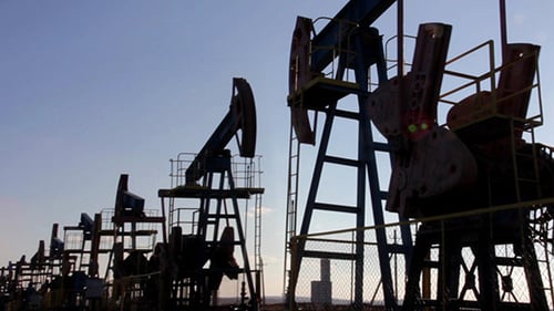 Oil Pump Jacks Operating in the Daytime