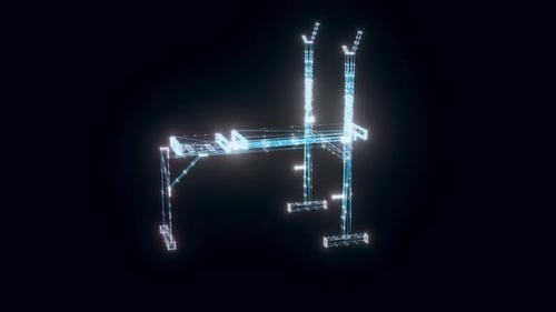 Bench Press Hologram Rotating 4k