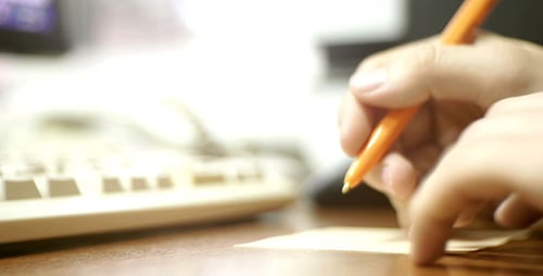 Using Mouse and Writing on Post-It Note