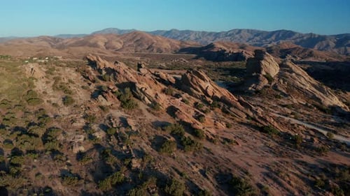 Aerial View of Desert Mountain Landscape