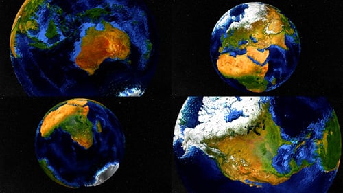 Detailed Spinning Earth Globe Animation from Space