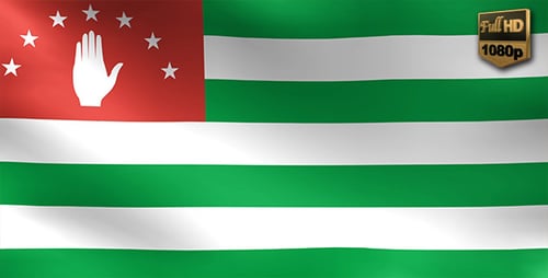 Waving Abkhazia Flag Seamless Loop Animation