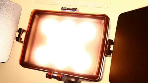 LED Video Light With Barn Doors Close Up