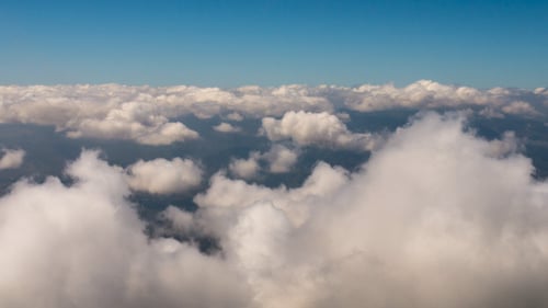 Scenic Aerial View of Fluffy White Clouds