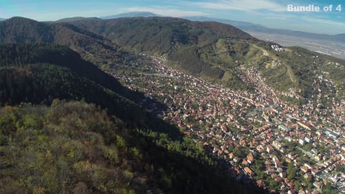 Flying Over Medieval City