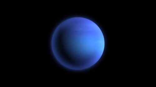Rotating Blue Planet in Space with Alpha Channel