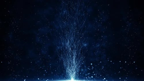 Abstract Blue Particle Stream Rising Motion Background