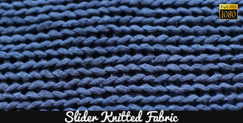 Close Up of Blue Knitted Fabric Material