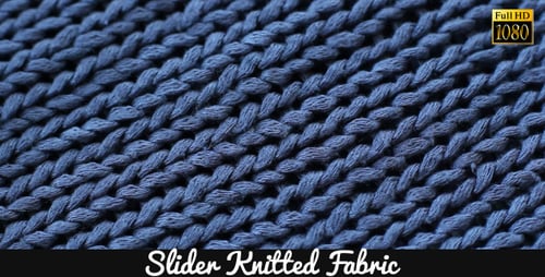 Close Up of Deep Blue Knit Fabric Pattern