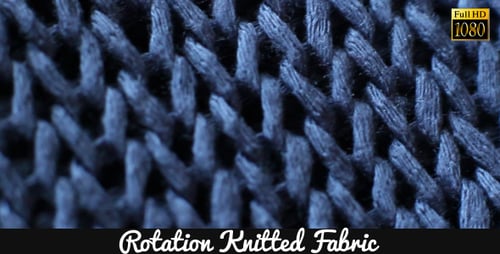 Macro Close-Up of Knitted Navy-Blue Wool Fabric