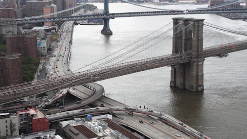 Lower Manhattan Skyline And Brooklyn Bridge 6