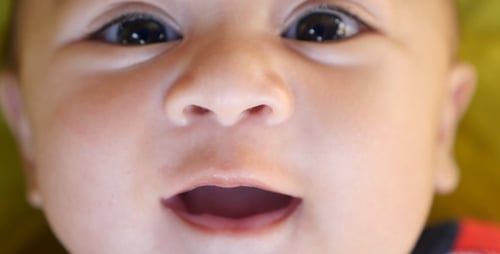 Infant's Face in Extreme Close Up