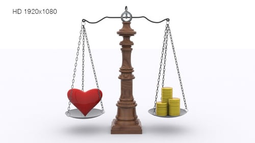 Weighing Love Against Money on a Classic Balance Scale