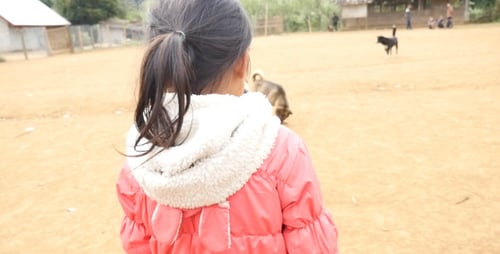 Children in a Simple Rural Village