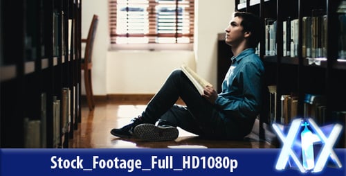 Guy Studying In Library