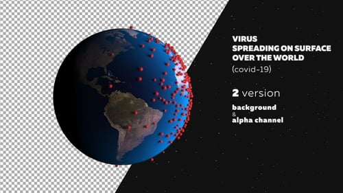Animated 3D Globe Showing Global Virus Spread