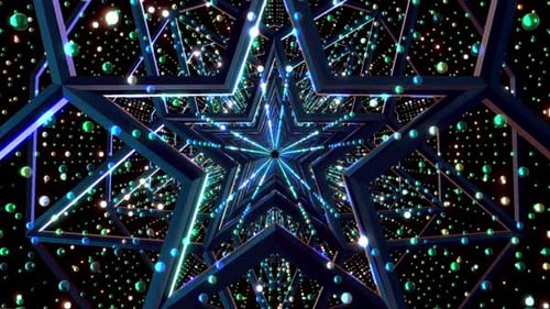 Futuristic Glowing Star Tunnel Seamless Loop Background Animation