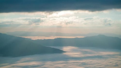 Fog Mountain In Morning