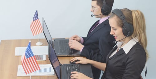American Operators Working in Office
