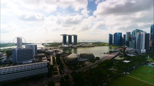 Time lapse of Building in Singapore city
