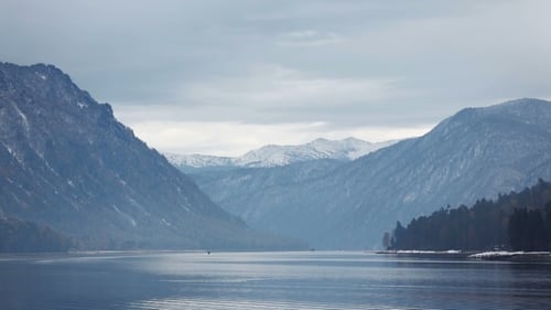 Teletskoe Lake Against Mountains