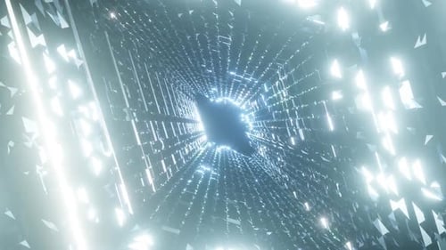 HD Flight in Sci Fi Tunnel | Futuristic Abstract Technology Loop