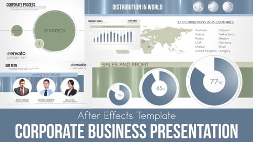 Modern Corporate Presentation with Dynamic Data Displays