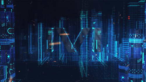 Futuristic Tech Logo Reveal with Dynamic Grid Animation