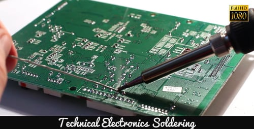 Soldering Circuit Board Close Up Electronic Work