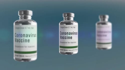 3D Rotating Coronavirus Vaccine Vial Animation