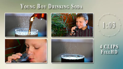 Young Boy Drinking Soda (4 Items)