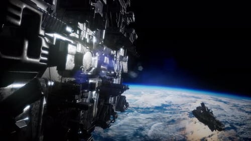 Enorme nave espacial altamente detallada