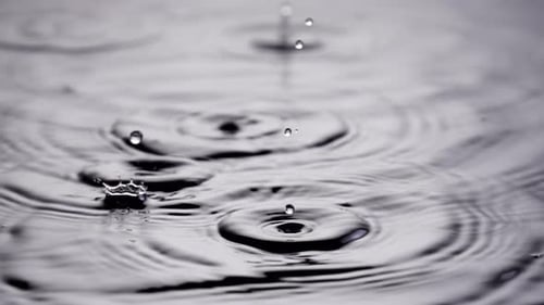 Rain Water Drops Slow Motion