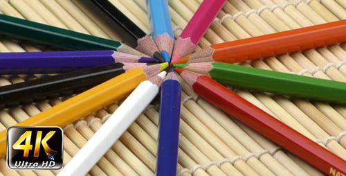 Close Up of Color Pencils Arranged Radially
