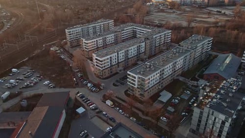 Aerial View of Residential Area in Europe City