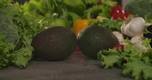 Close Up of Fresh Green Vegetables and Avocados