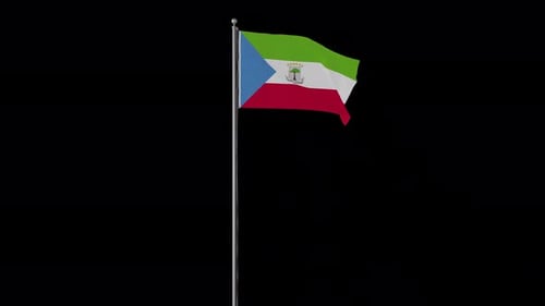 Realistic Waving Flag of Equatorial Guinea