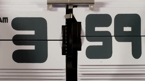 Flipping Cards of Clock Showing Time Passing