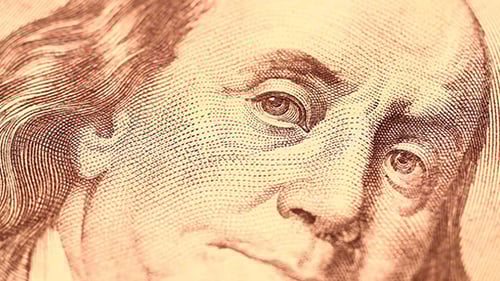 Macro Shot of a United States One Hundred Dollar