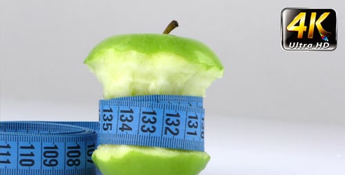 Apple Core and Measuring Tape for Dieting