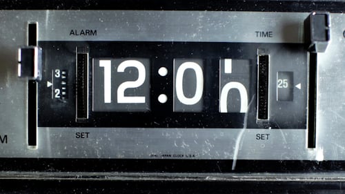 Retro Mechanical Clock Radio Time Passing