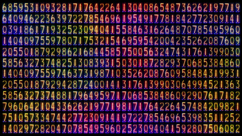 Illuminated Numbers Sequence on Black Background