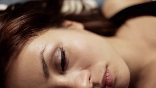 Attractive Young Woman Close Up Lying Down