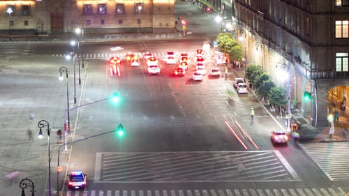 Mexiko Stadt Zocalo Traffic