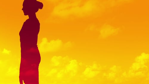 Professeur de yoga entouré de nuages 2