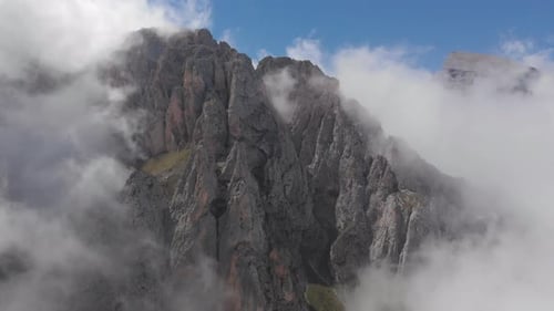Aerial View of Fog in the Mountain Gorge.
